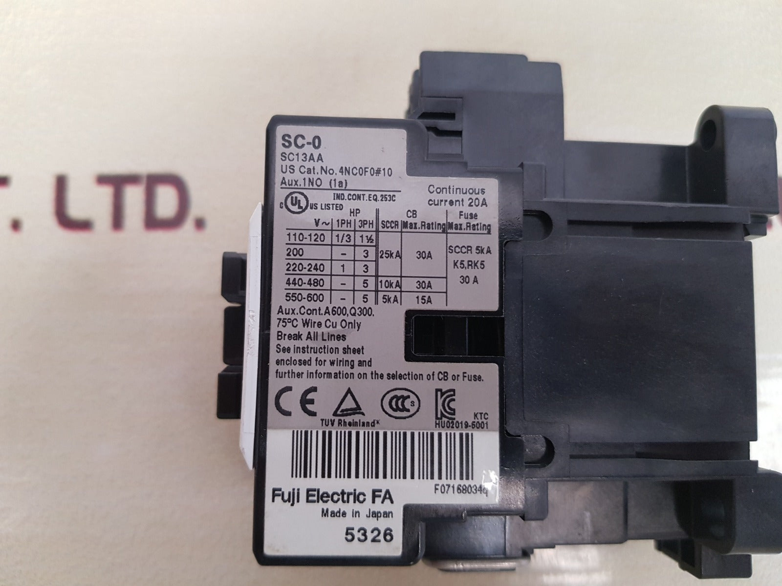 Fuji electric sc-0[13] magnetic contactor 4nc0f0#10
