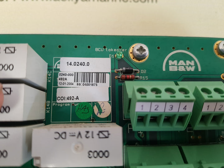 Man b&w 3157168-7 switch board unit coi: 492-a