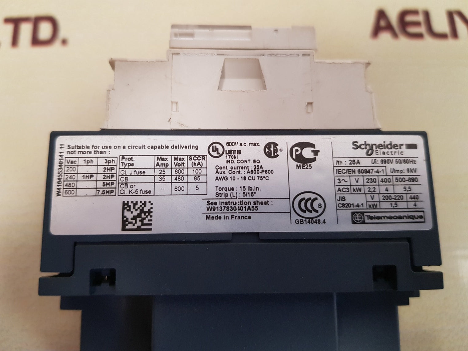 Schneider electric/telemecanique lc1d09 contactor