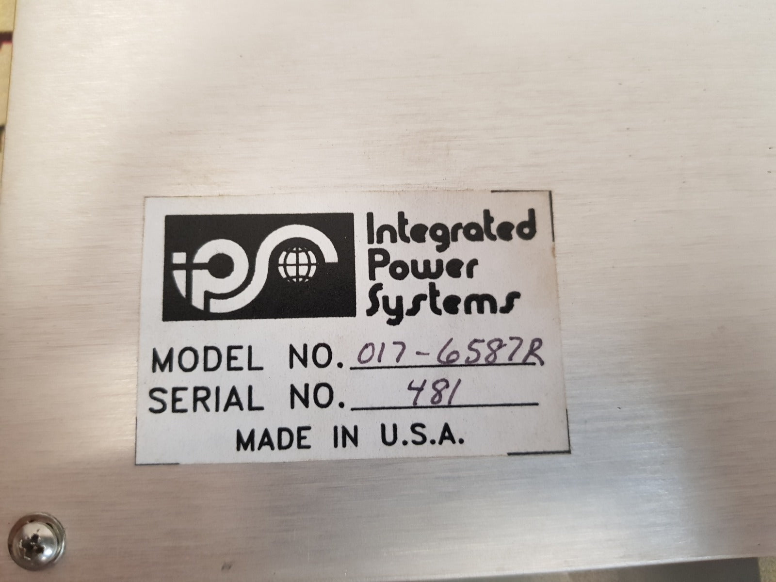 Integrated power systems 017-6587r scr control module