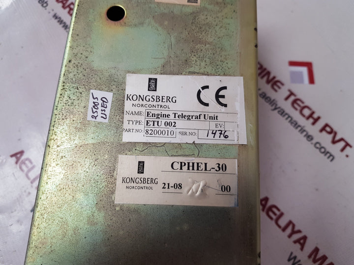 Kongsberg norcontrol etu002 engine telegraph unit