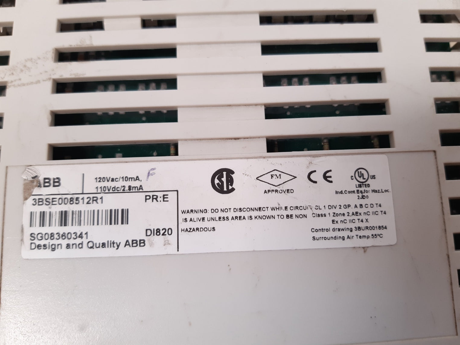 Abb di820 digital input module 3bse008512r1 pr:e