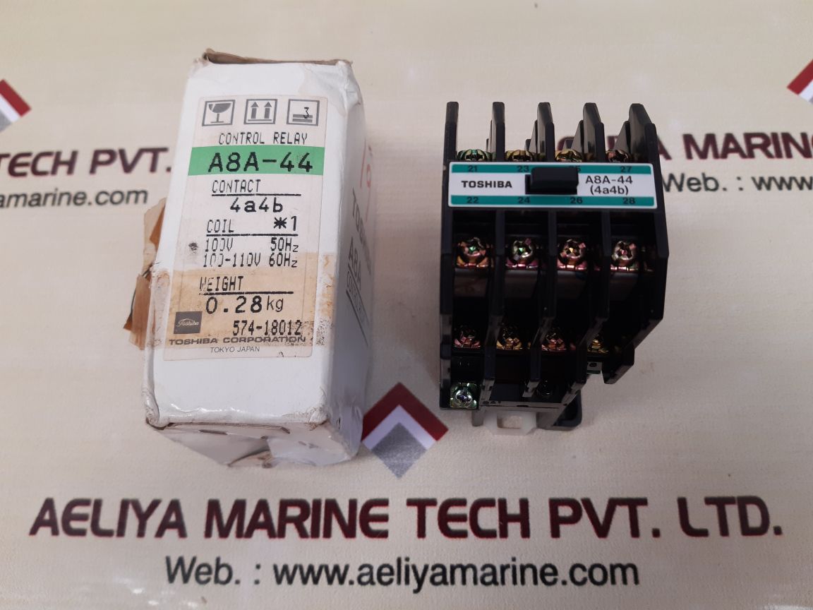 Toshiba a8a-44 (4a4b) control relay 100v-50hz 100-110v-60hz new