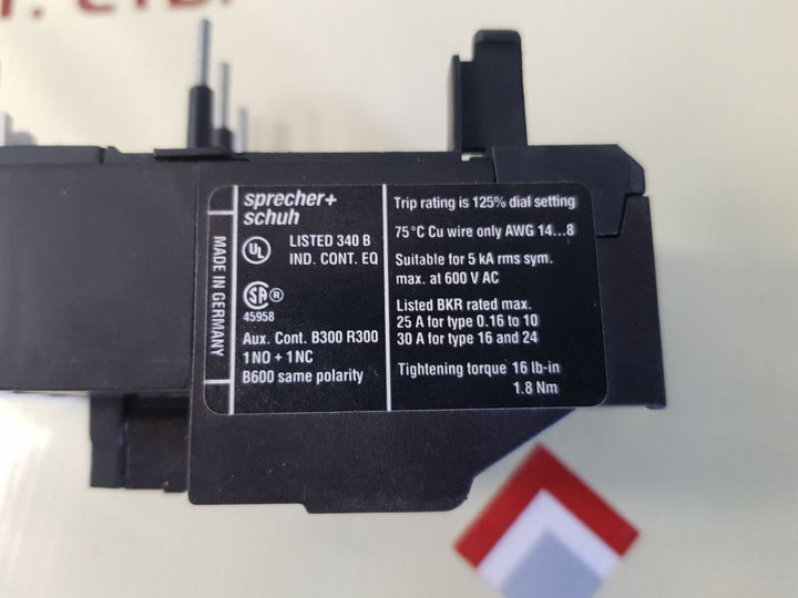 Sprecher+schuh ct7-24-0,4 thermal overload relay