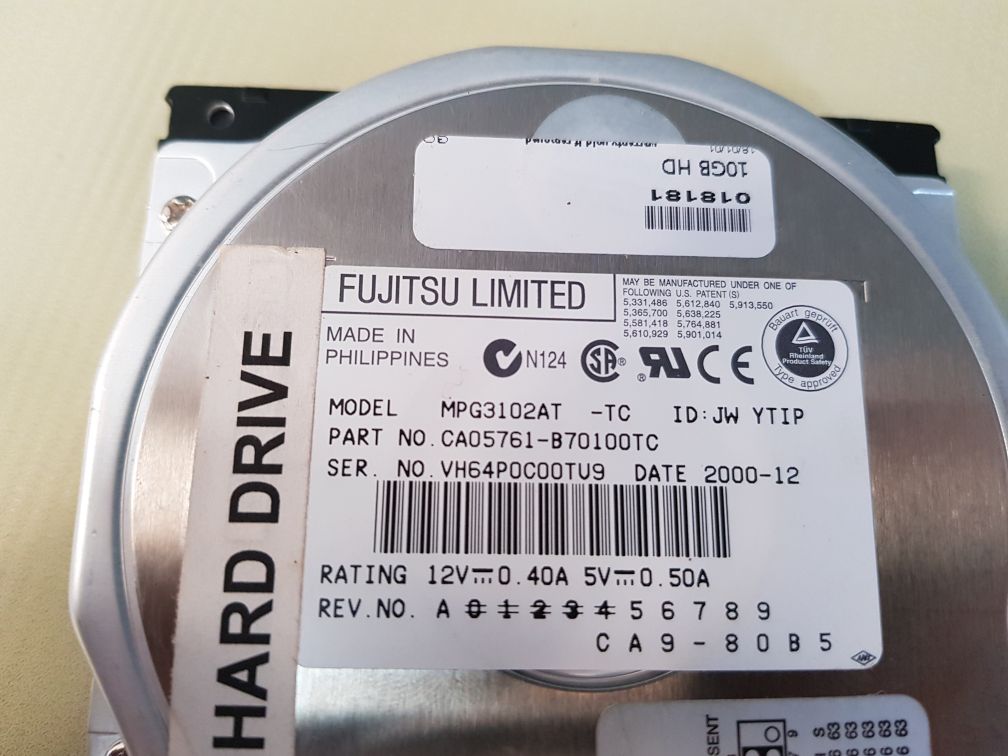 Fujitsu mpg3102at-tc hard drive ca05761-b70100tc