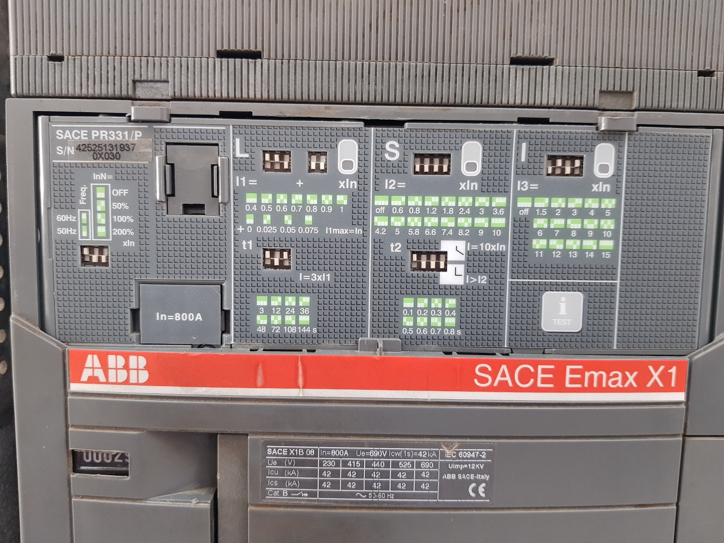 Abb sace pr331/p emax x1 low voltage power circuit breakers 800a 
