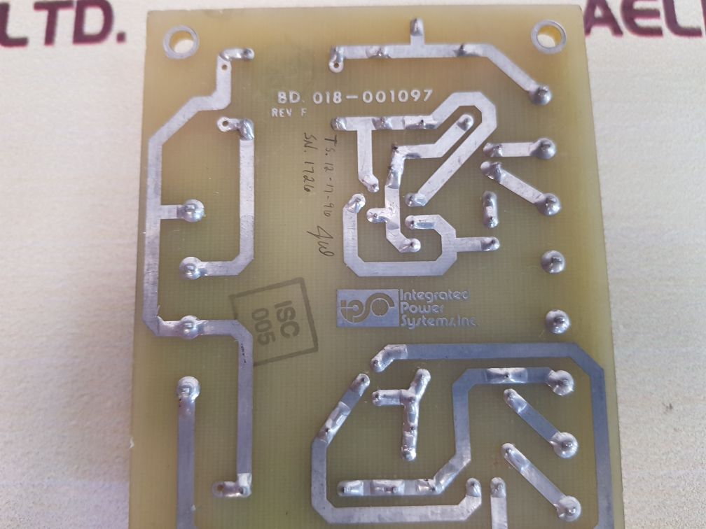 Integrated power systems 016-001097 pcb card rev.f Used 
