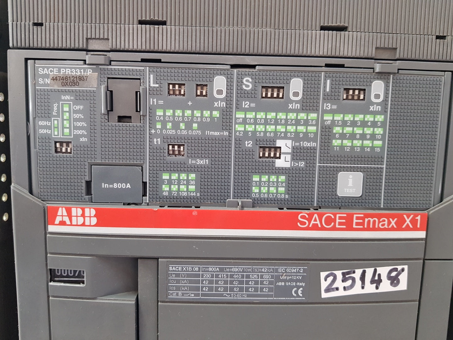 Abb sace emax x1 pr331/p circuit-breakers without metal connector