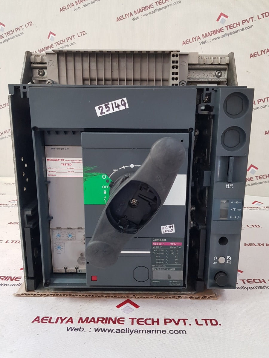Schneider electric compact ns800 h micrologic 2.0 trip unit 