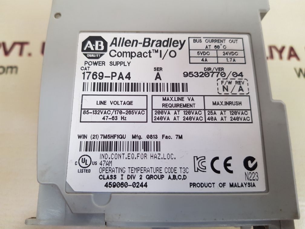 Allen-bradley 1769-pa4 ser.a input power supply 
