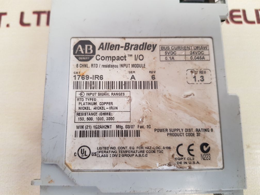 Allen bradley 1769-ir6 ser.a compact i/o input module
