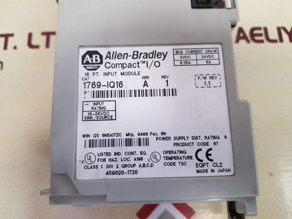 Allen-bradley 1769-iq16 Ser.A 16 Pt. Input Module Rev.1

