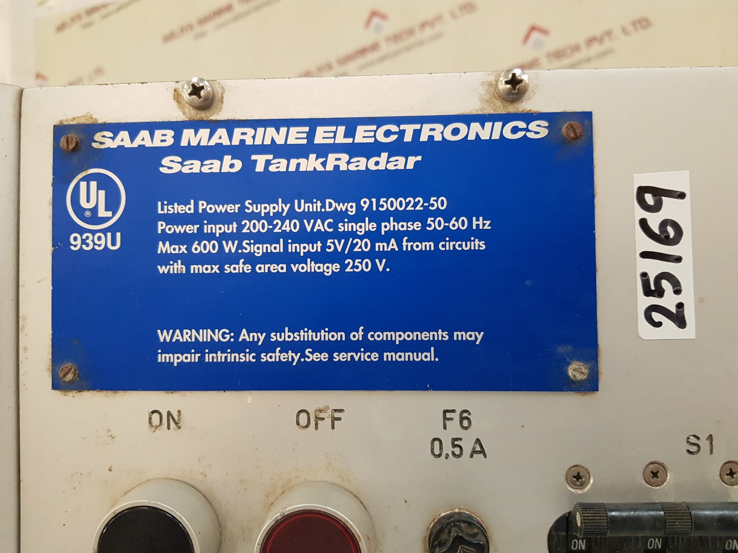 Saab marine tankradar 9150022-50 power supply unit