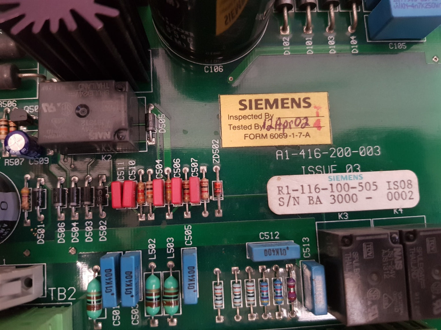 Siemens r1-116-100-505 pcb card 