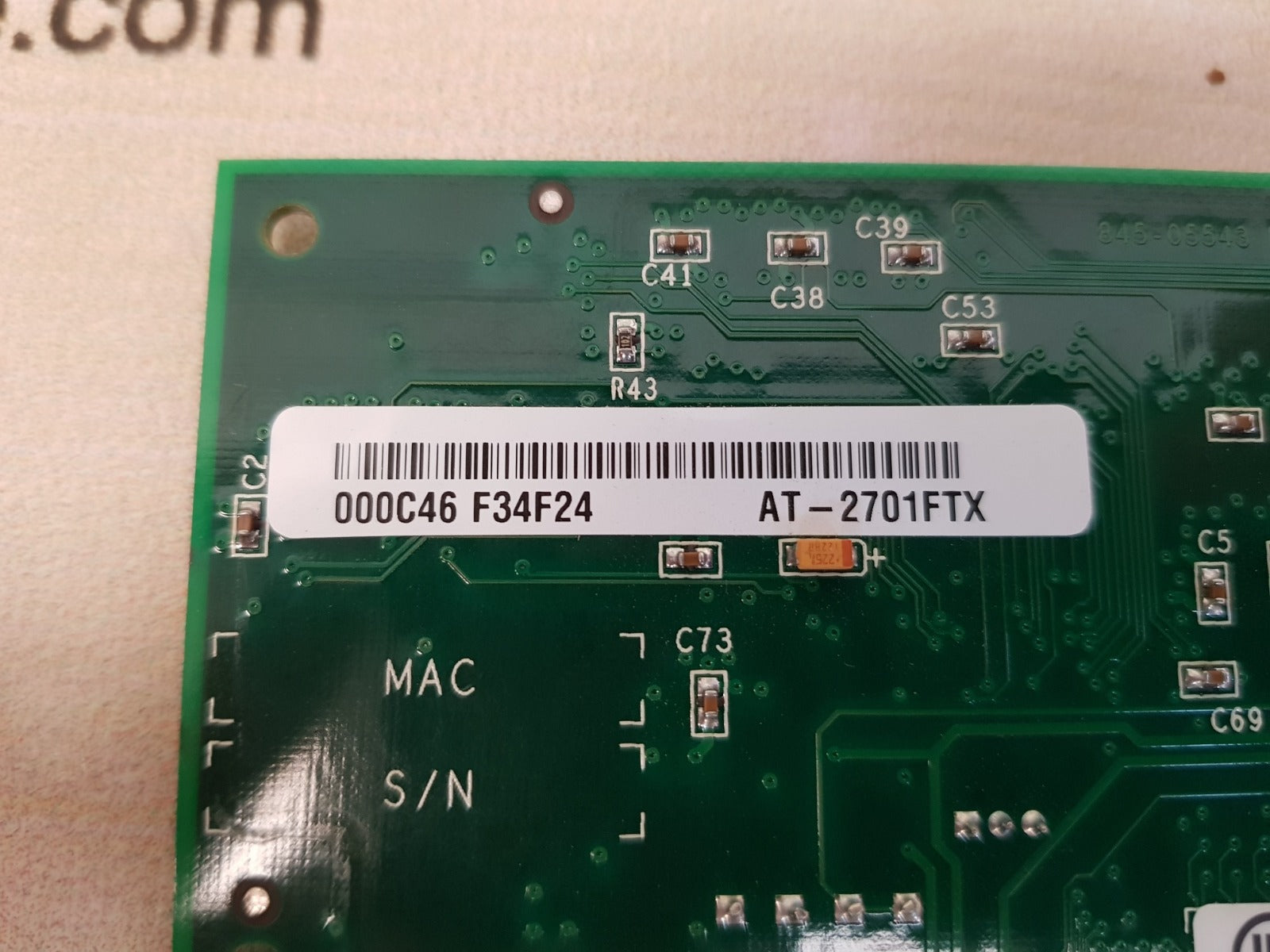 Allied telesyn at-2701ftx pci fiber optic network card 