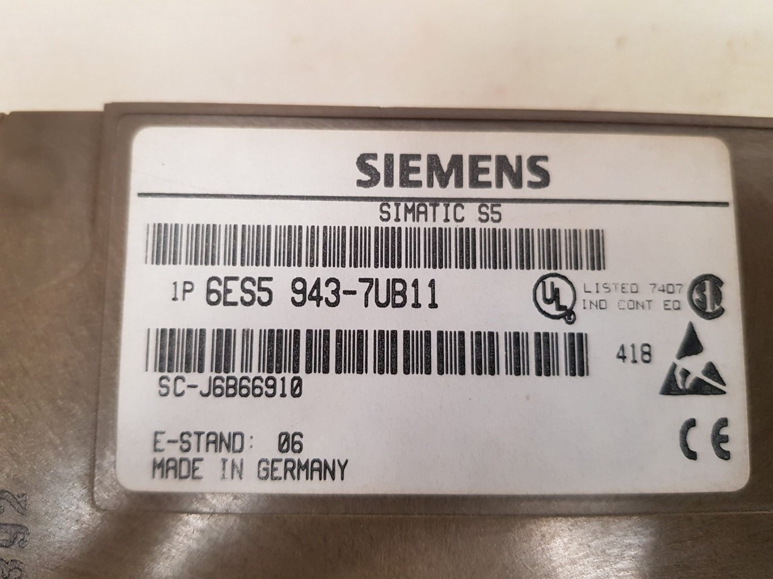 Siemens simatic s5 6es5 943-7ub11 cpu module 