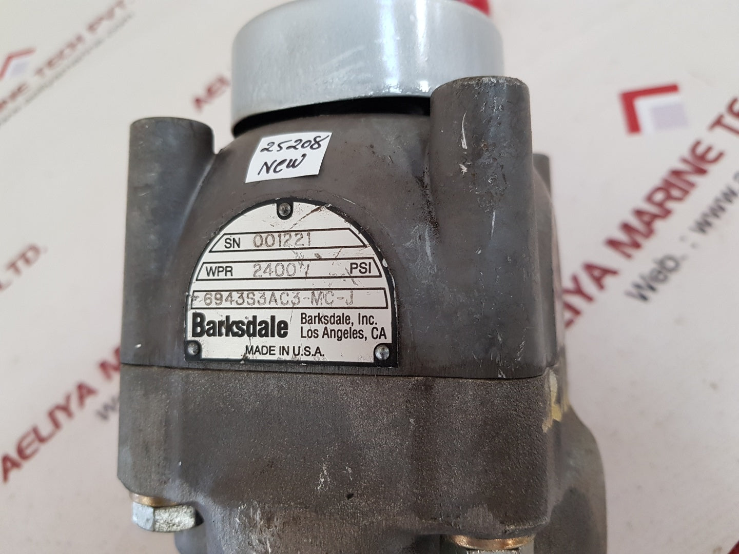 Barksdale 6943s3ac3-mc-j pressure control valve wpr 2400 psi