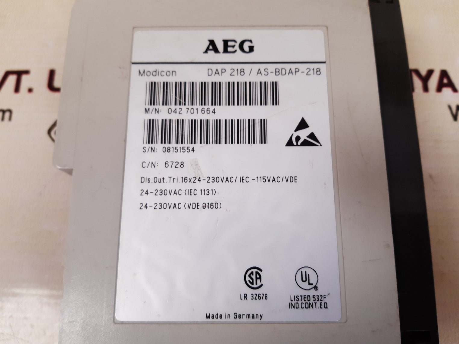 Aeg dap 218/as-bdap-218 output module 