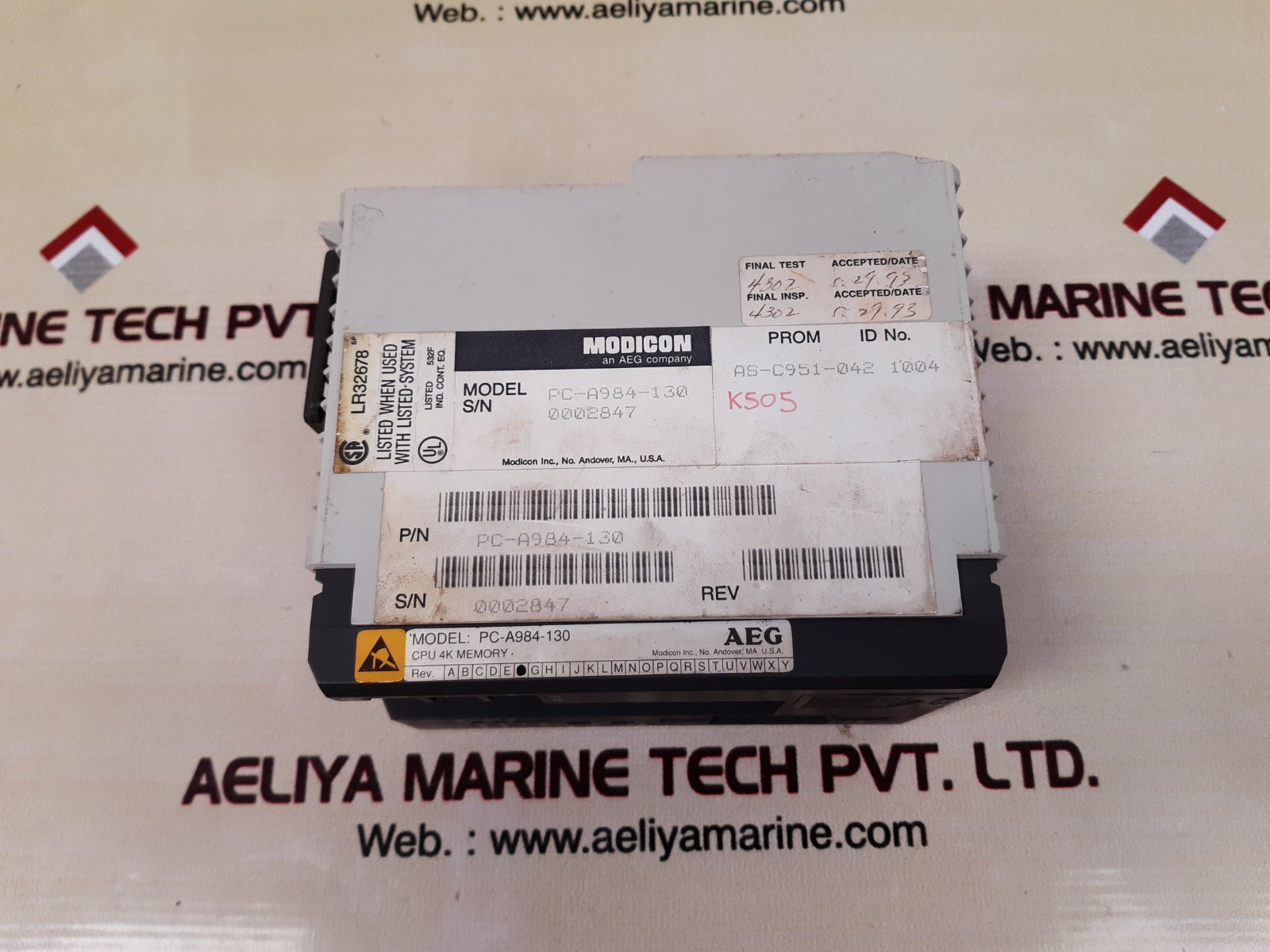 Aeg modicon pc-a984-130 cpu 4k memory module 