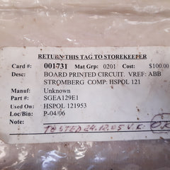 Stromberg sgea 129 e1 pcb card used 