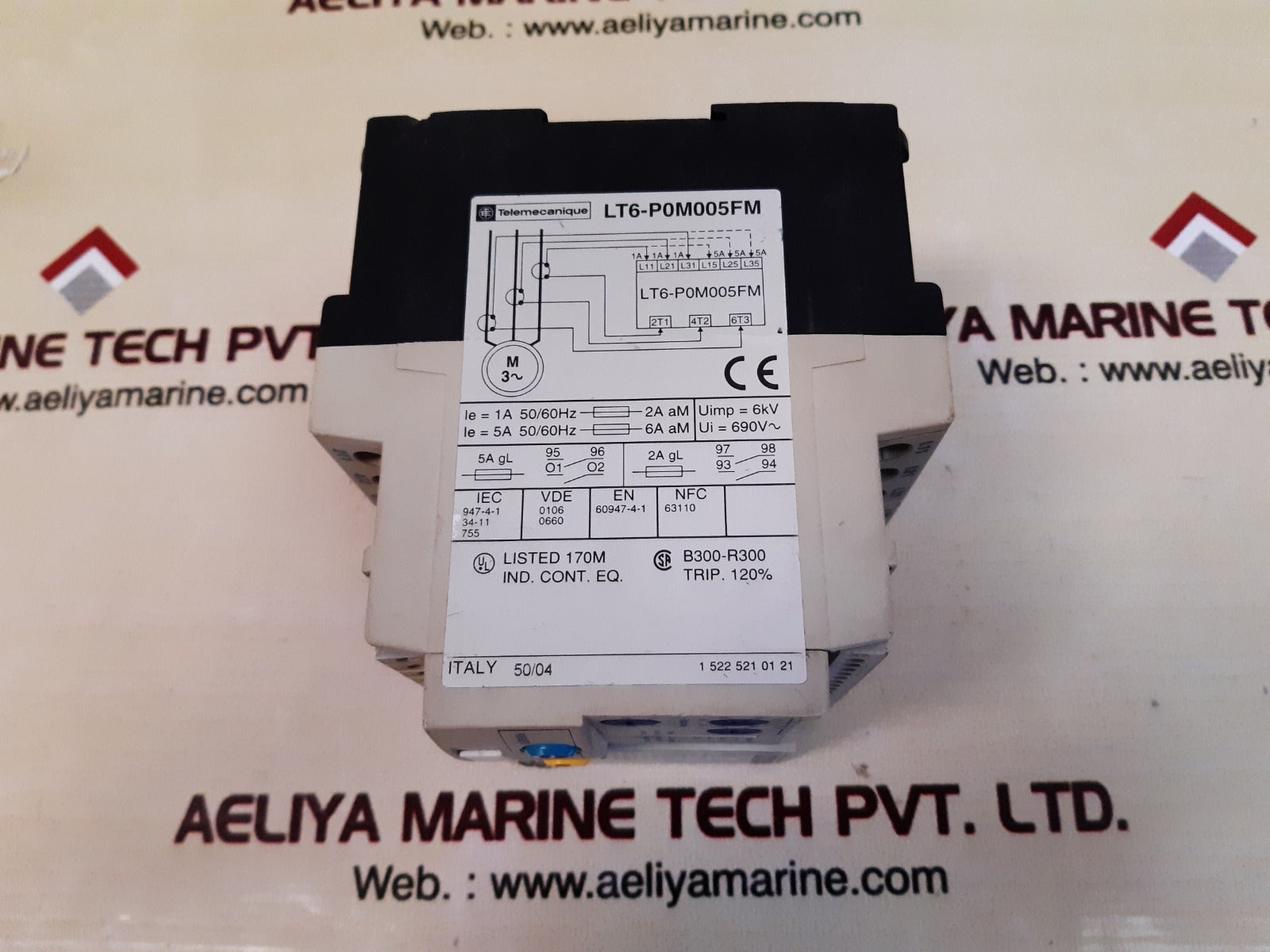 Telemecanique lt6 p0m005 motor protection overload relay 