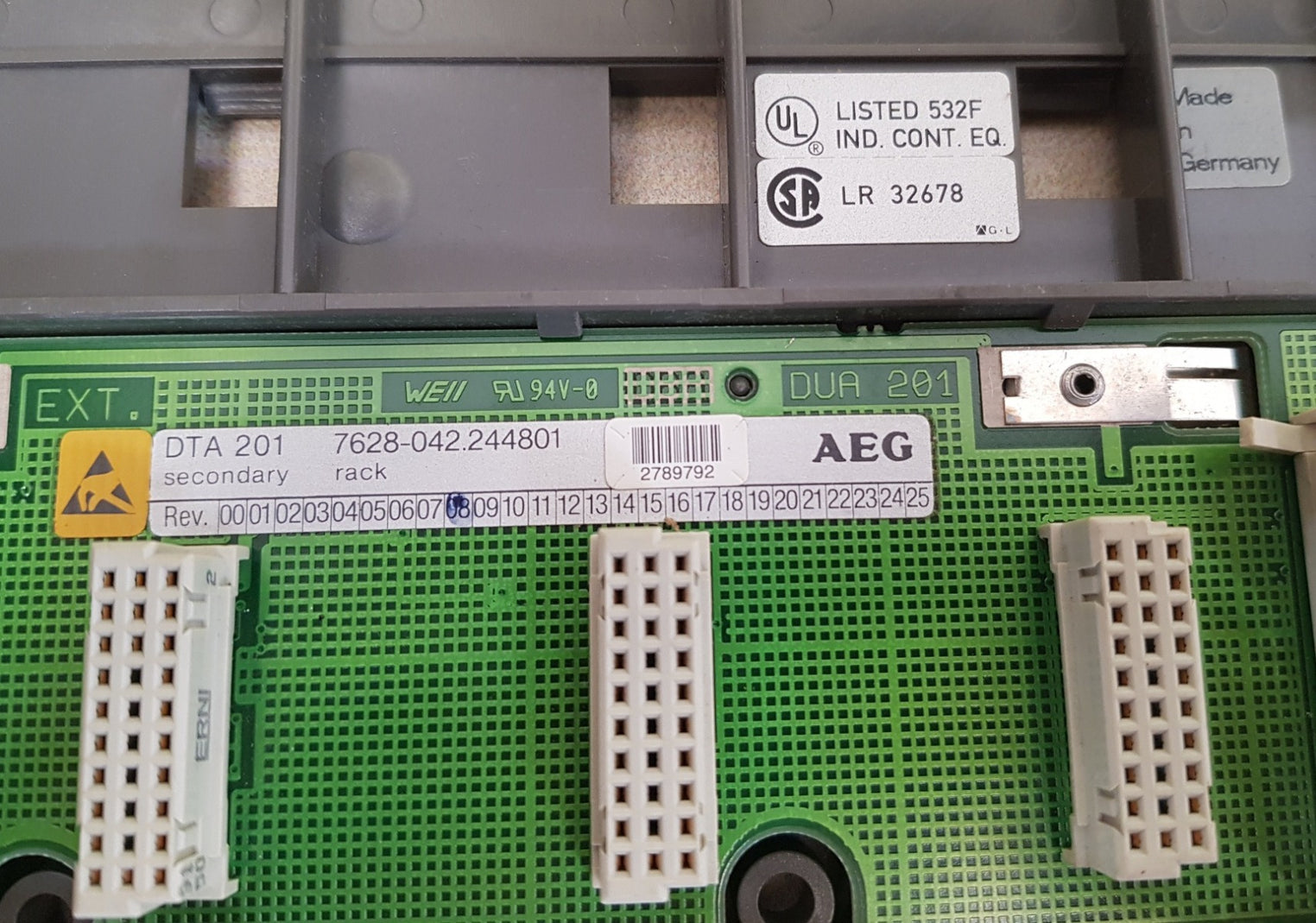 Aeg dta 201 rev.08 secondary rack 7628-042.244801