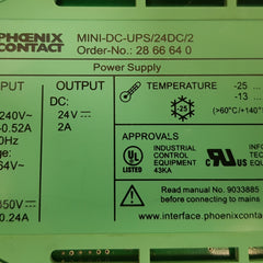Phoenix contact mini-dc-ups/24dc/2 power supply