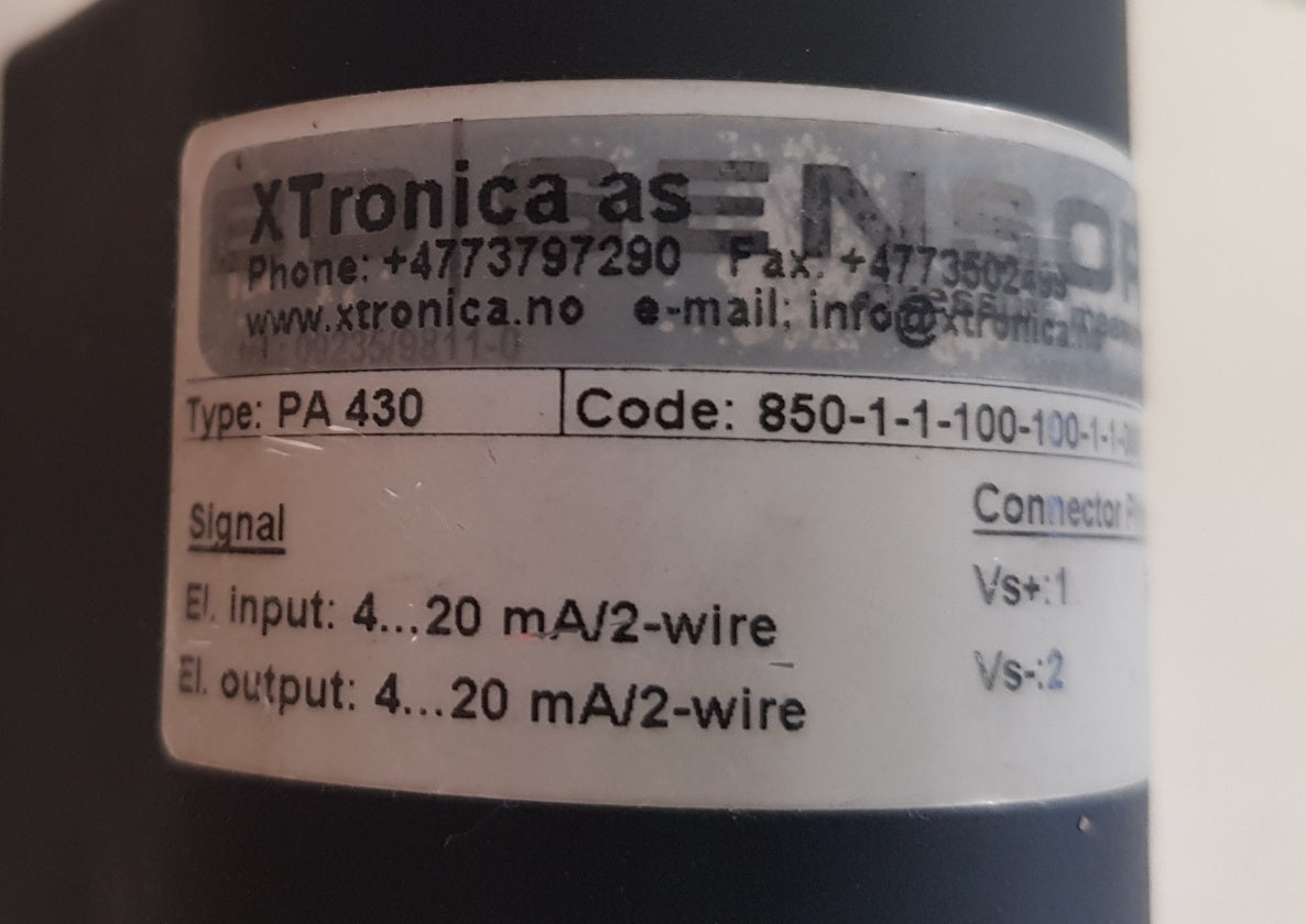 Bd sensors pa 430 pressure transmitter