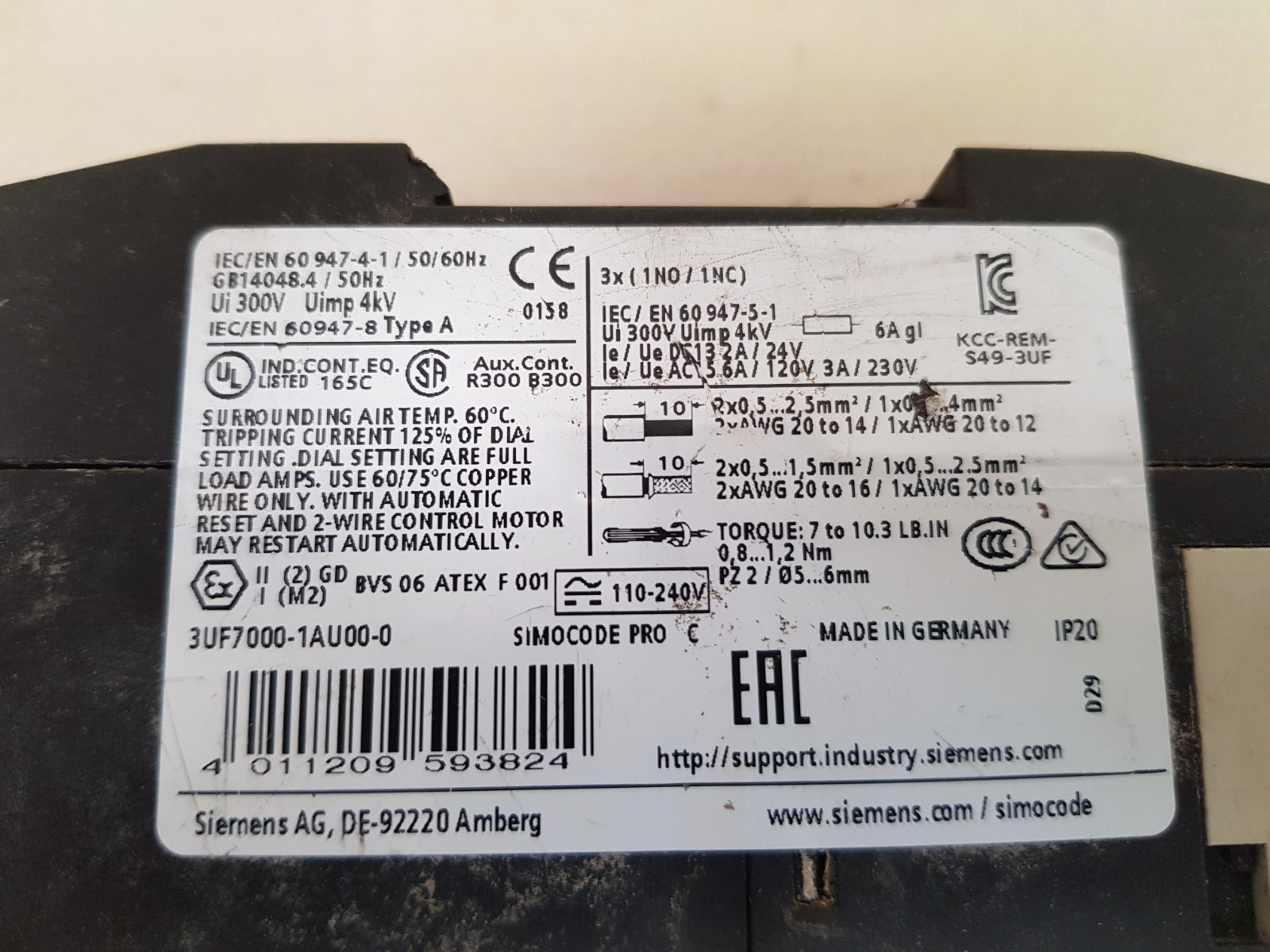 Siemens 3uf7000-1au00-0 motor control module ip20