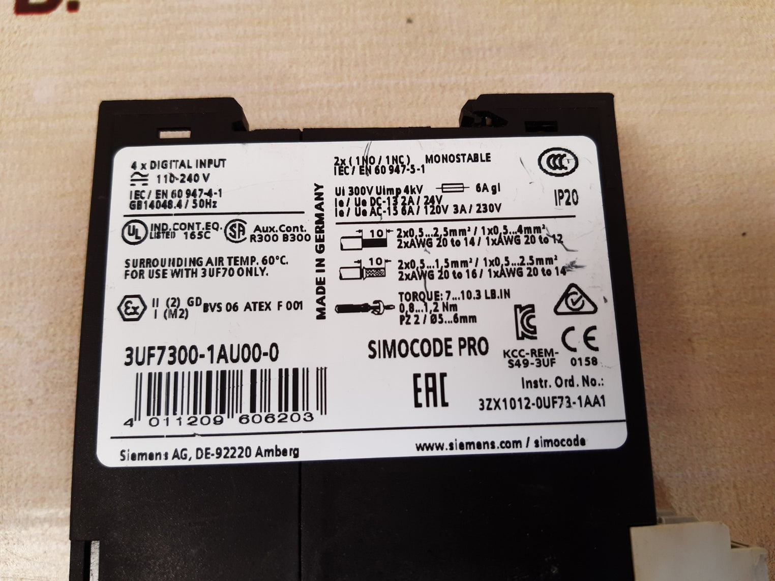 Siemens simocode pro 3uf7300-1au00-0 digital module 