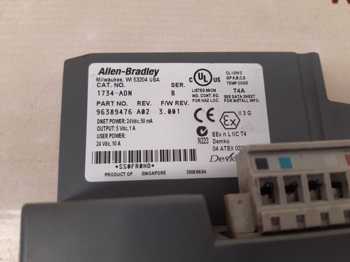 Allen-bradley 1734-adn ser.b point i/o adapter with 1734-rtb ser.a