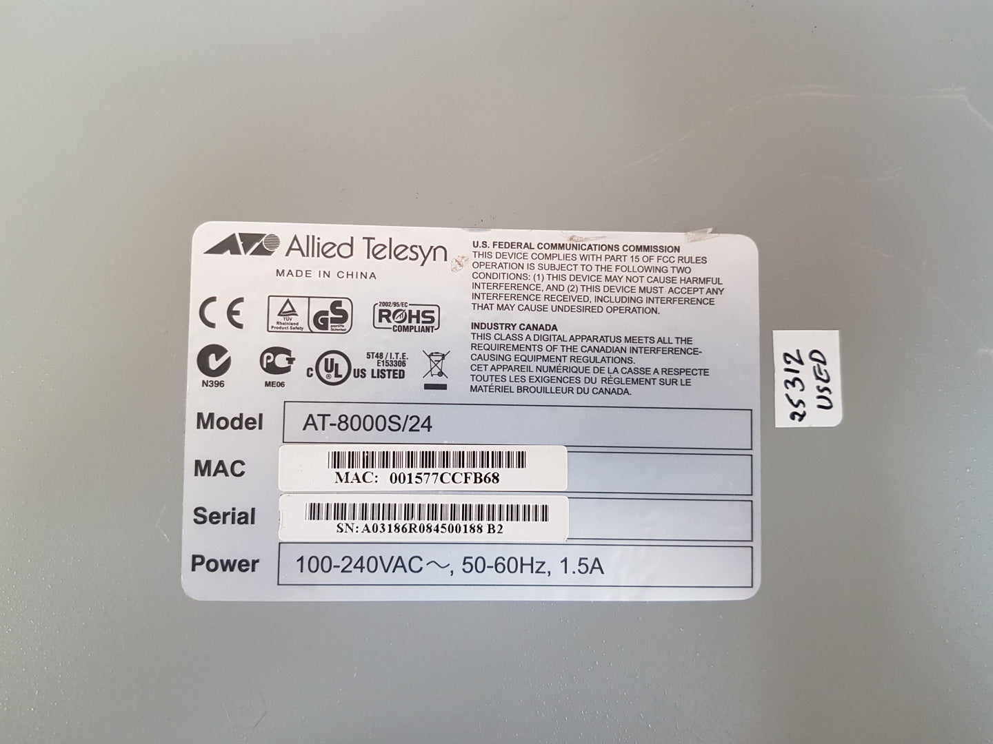 Allied telesis at-8000s/24 stackable fast ethernet switch