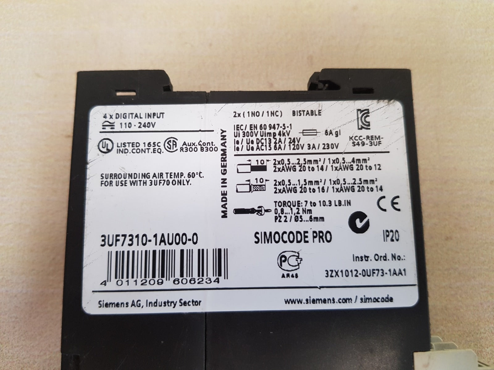 Siemens 3uf7310-1au00-0 digital module dm 110-240v bi