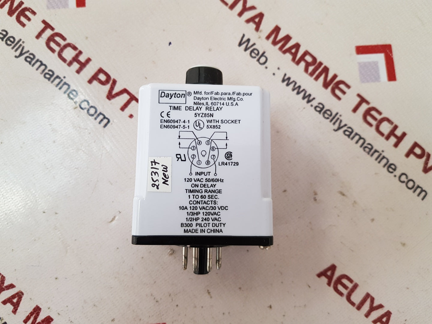 Dayton electric 5yz85n time delay relay 1 to 60 sec