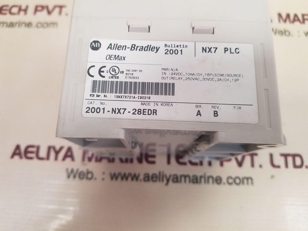 Allen-bradley 2001-nx7-28edr plc module 12 relay outputs ser.a rev.b 