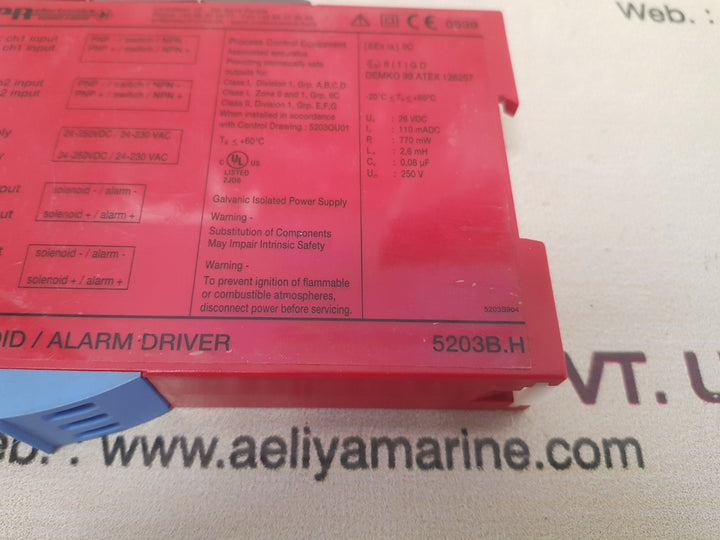 Pr 5203b ex solenoid/alarm driver