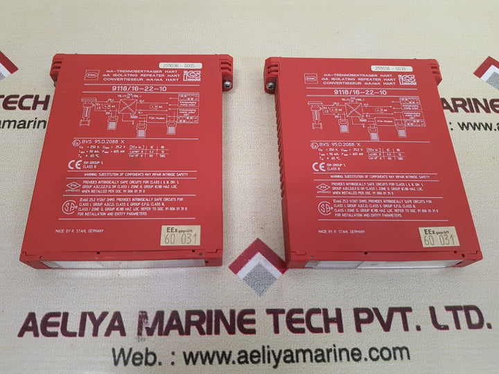 stahl 9118/16-22-10 ma isolating repeater hart