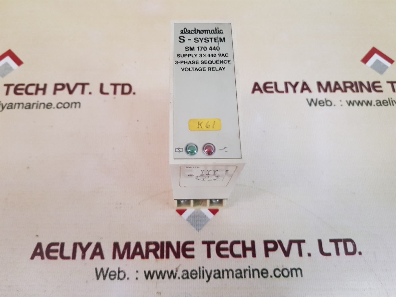 Electromatic s-system sm 170 440 3-phase sequence voltage relay with base