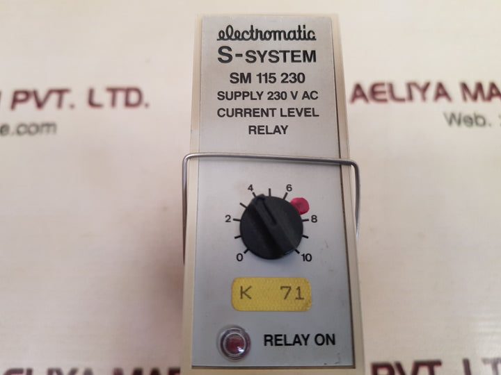 Electromatic s-system sm 115 230 current level relay
