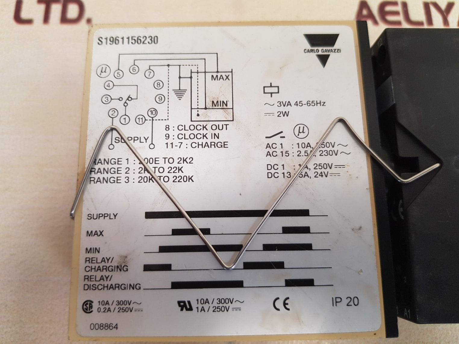 Carlo gavazzi s 1961 156 230 dual level relay