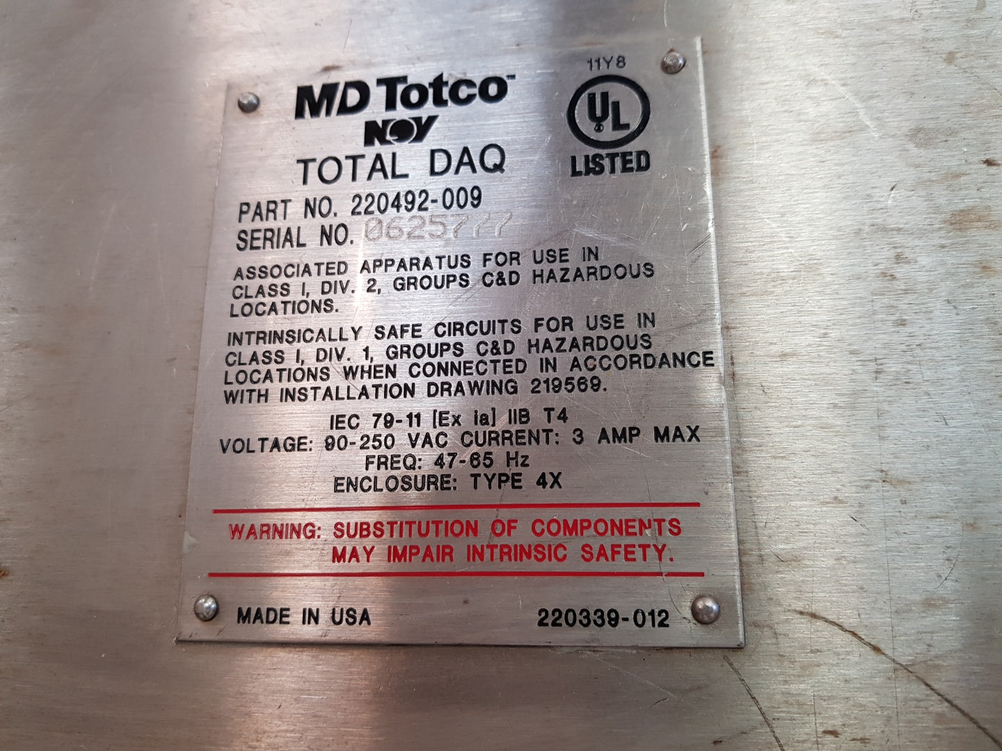 M/d totco 40219770-001 rev a pcb card