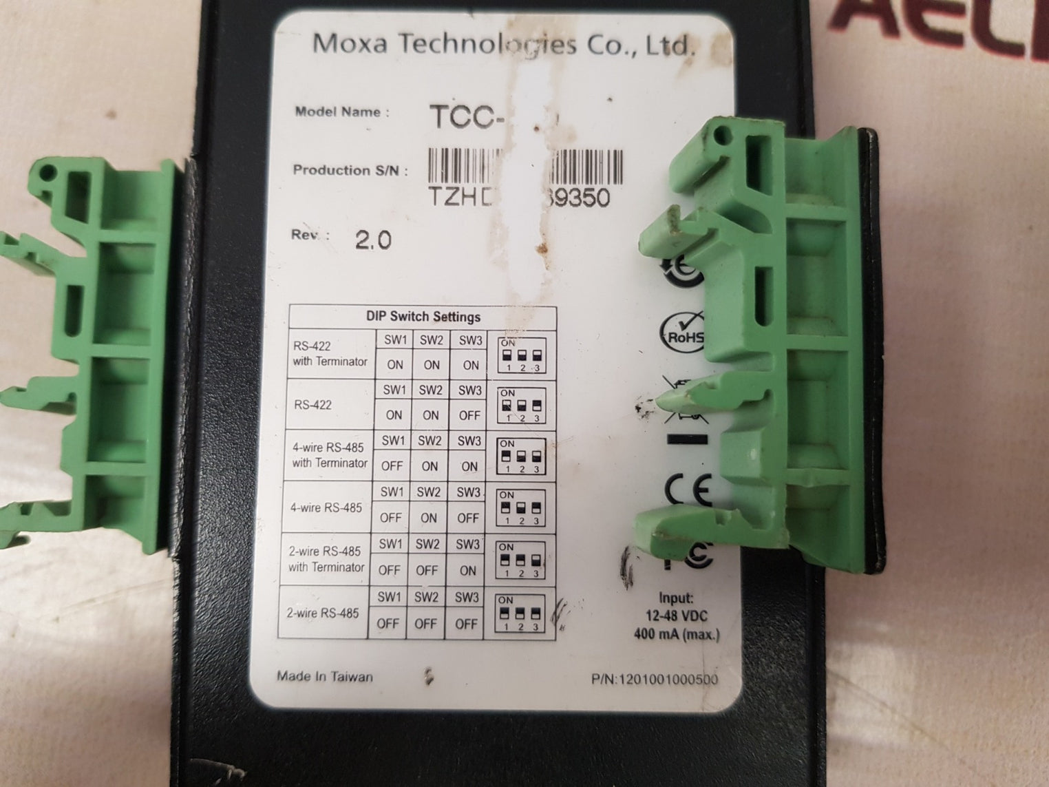 Moxa transio tcc-100 rs-232 to rs-422/485 converter rev.2.0