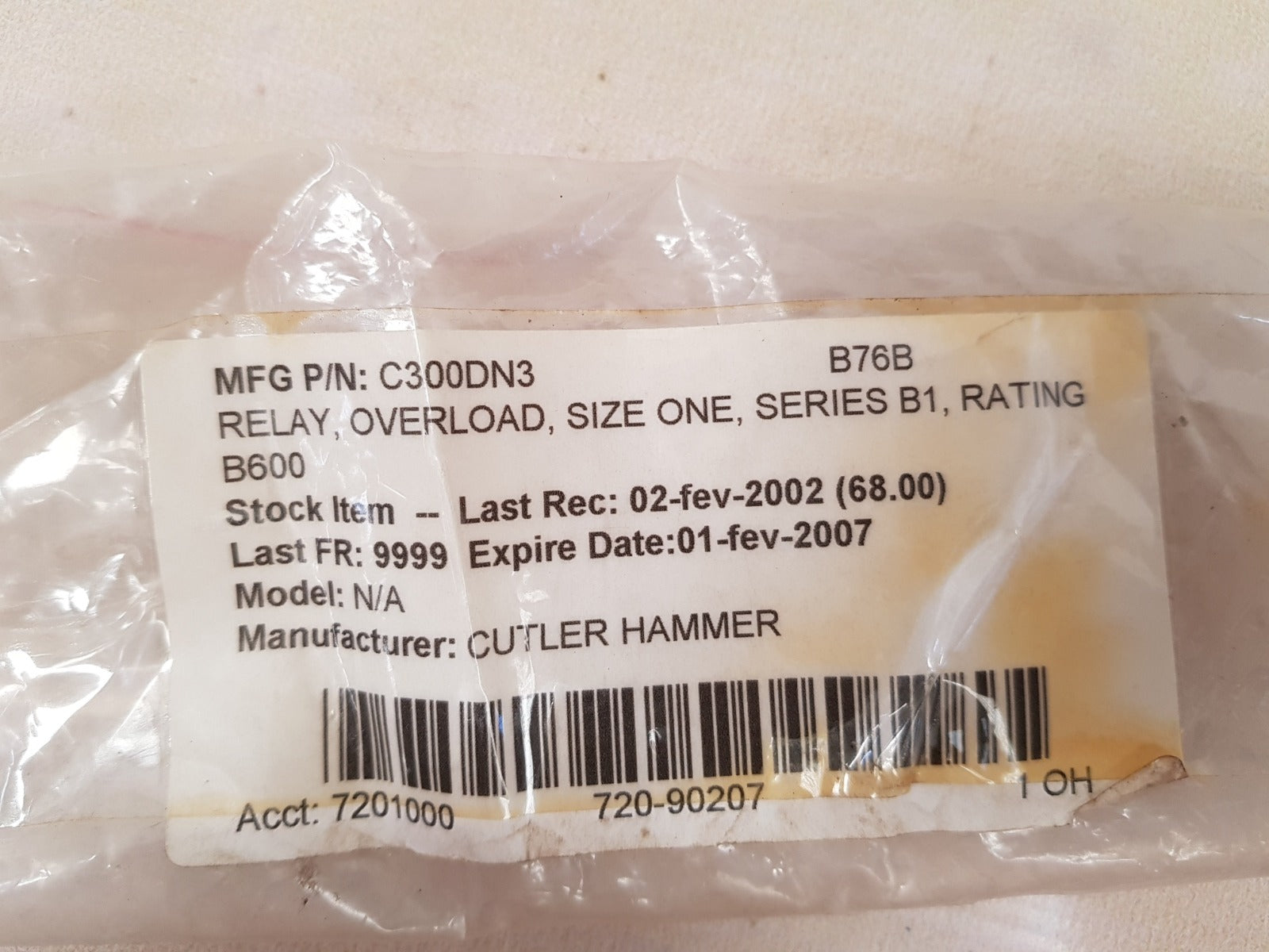 Cutler hammer c300dn3 overload relay