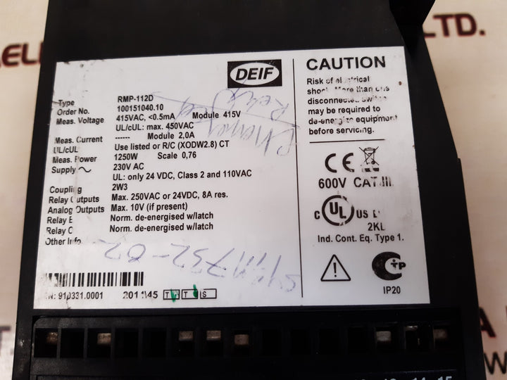 Deif rmp-112d power relay 230v ac