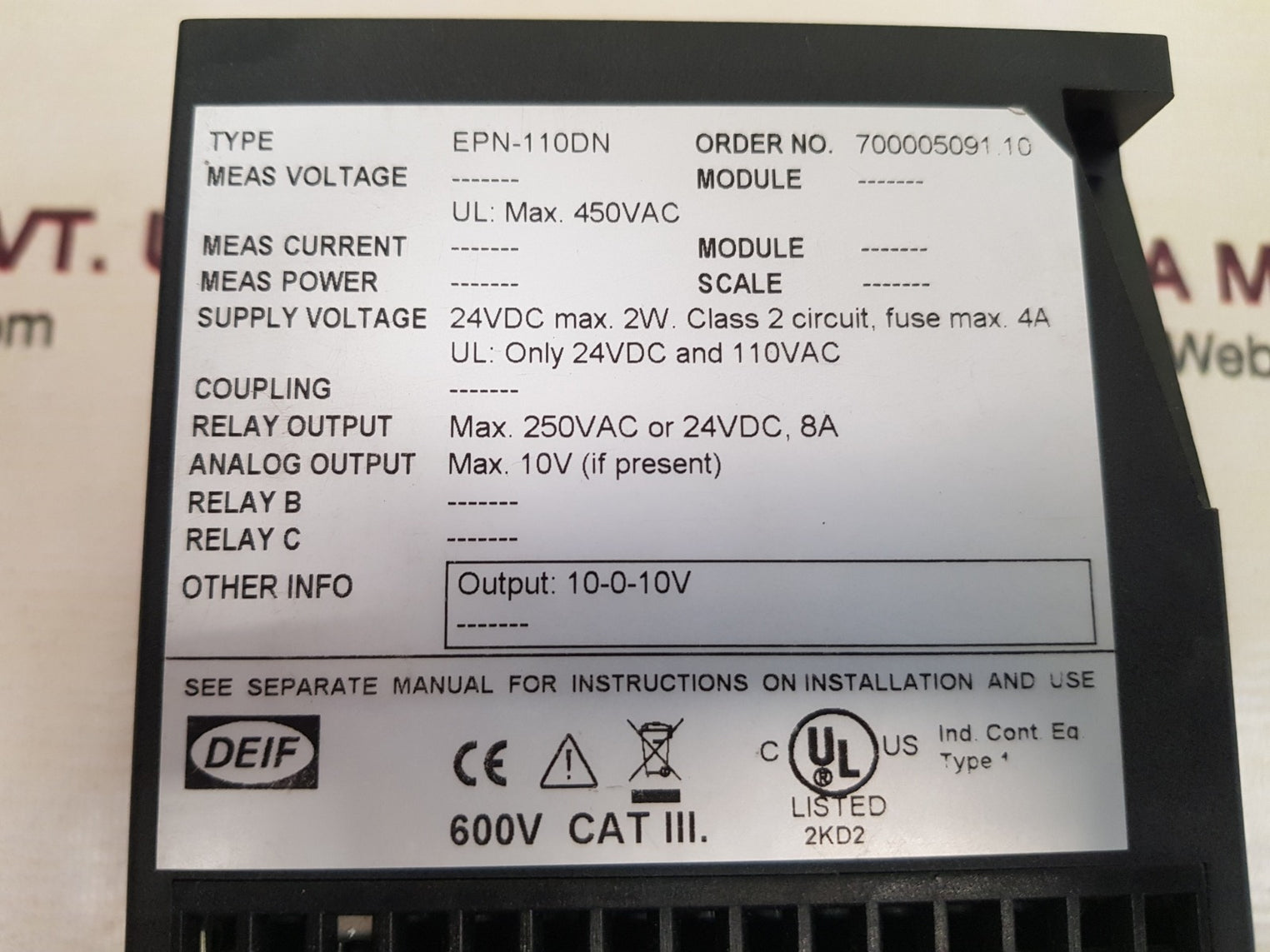 Deif epn-110dn electronic potentiometer