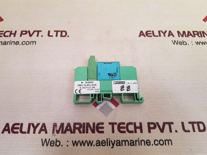 Phoenix contact 2940090 relay module emg 10-rel/ksr-g 24/21-lc au