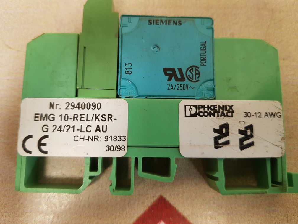 Phoenix contact 2940090 relay module emg 10-rel/ksr-g 24/21-lc au