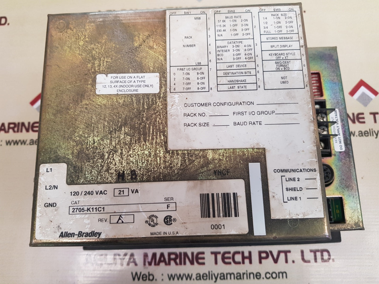 Allen-bradley 2705-k11c1 redi panel ser.f