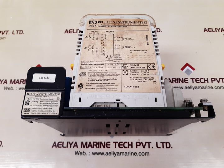 Elcon hid 2072 2 channel rtd/pot converter 250 v
