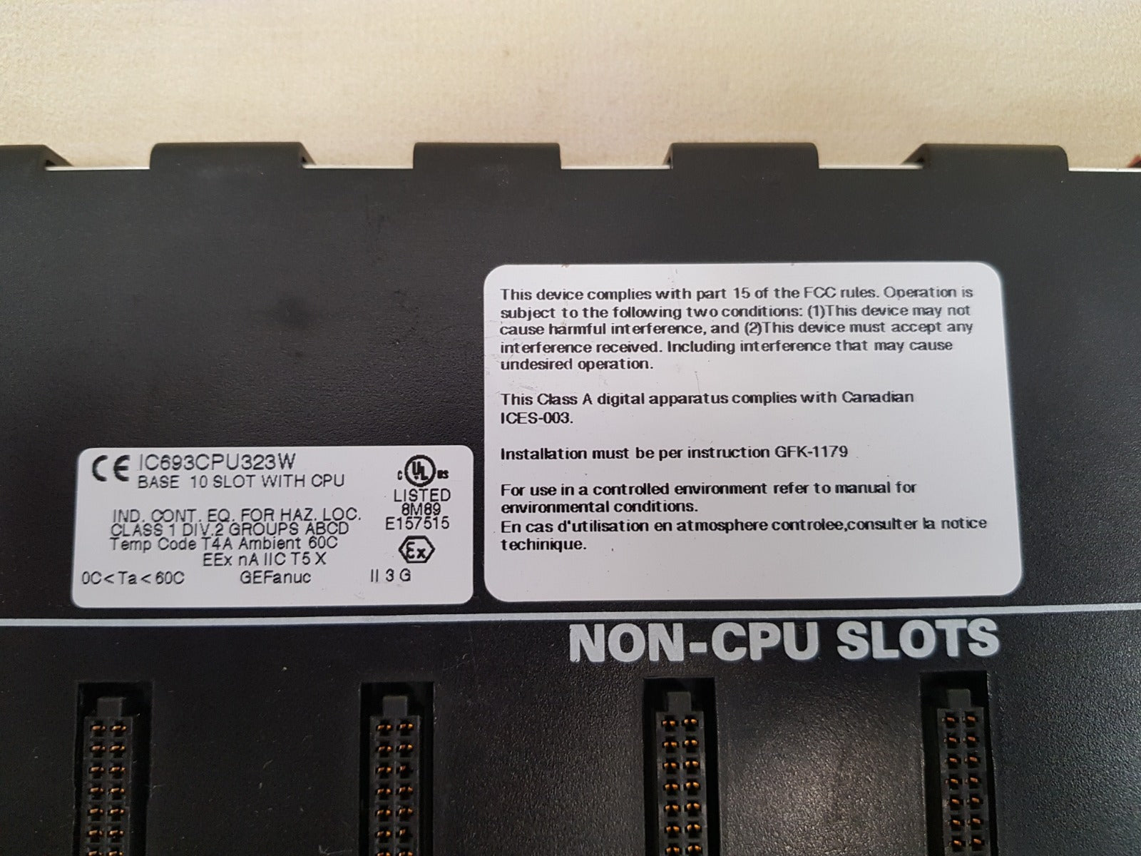 Ge fanuc ic693cpu323w base 10 slot